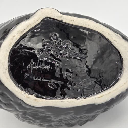 San Miguel Black Swan Planter Pot Vase Towel Holder Romantic High Gloss MCM VTG - Thumbnail 2