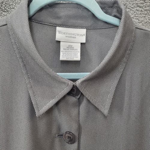 Worthingon Dress Woman Plus Gray 22W Polyester Slimming Comfy Classic Coatdress - Thumbnail 5