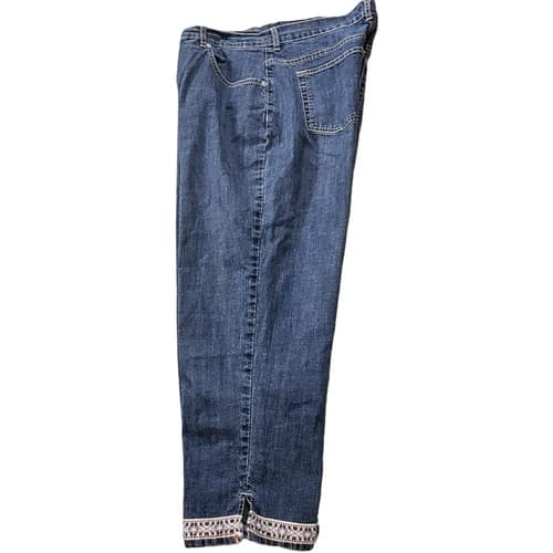 Gloria Vanderbilt Womens Jeans 12 Blue 30x22 Cropped Embroidered Bottom Edge - Thumbnail 2