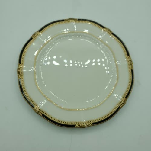 Noritake Ivory China Salad Plate 7" Pattern 7354 Gilded Age Gold Black Border - Thumbnail 10
