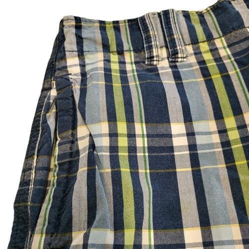 American Eagle Mens Shorts Blue 33 Plaid Cotton 4 Pockets Classic Flat Front - Thumbnail 3