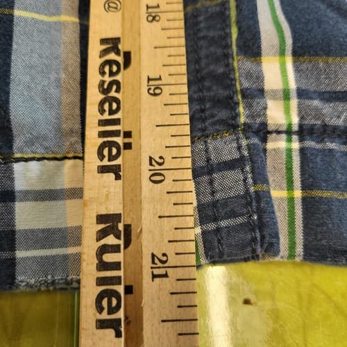 American Eagle Mens Shorts Blue 33 Plaid Cotton 4 Pockets Classic Flat Front - Thumbnail 9