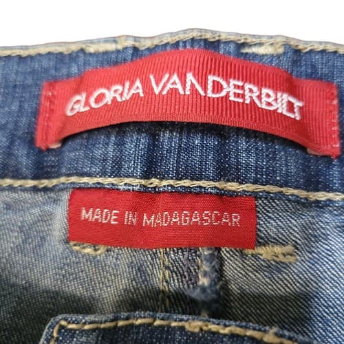 Gloria Vanderbilt Womens Jeans 12 Blue 30x22 Cropped Embroidered Bottom Edge - Thumbnail 5