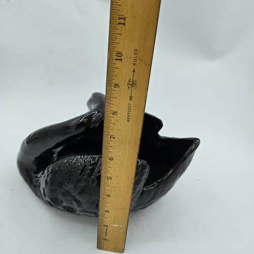 San Miguel Black Swan Planter Pot Vase Towel Holder Romantic High Gloss MCM VTG - Thumbnail 9