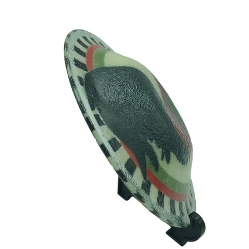 Peggy Karr Signed Round Red Rooster Fused Art Glass Bowl Cottagecore Black Edge - Thumbnail 2