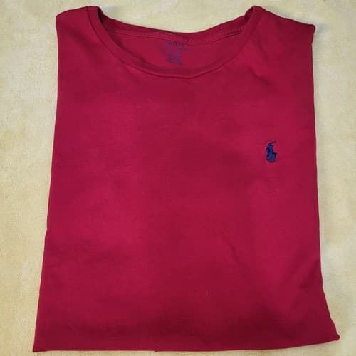 POLO Ralph Lauren Mens Shirt Red XL Small Blue Pony Lightweight Classic Tee - Thumbnail 4