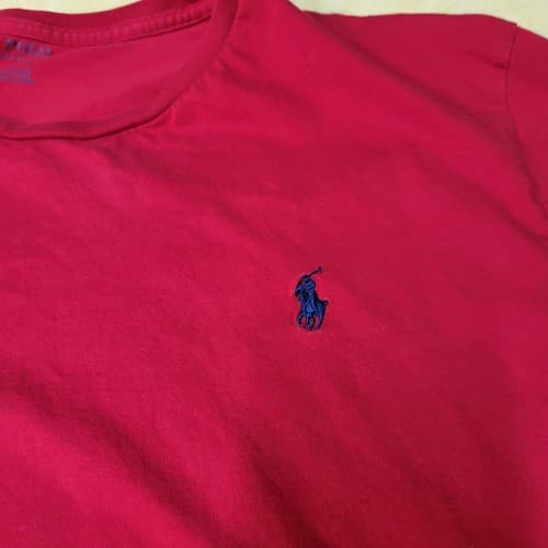 POLO Ralph Lauren Mens Shirt Red XL Small Blue Pony Lightweight Classic Tee - Thumbnail 6