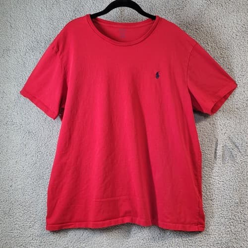 POLO Ralph Lauren Mens Shirt Red XL Small Blue Pony Lightweight Classic Tee - Thumbnail 3