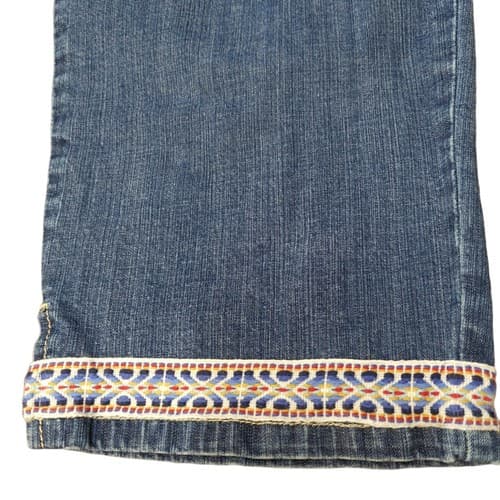 Gloria Vanderbilt Womens Jeans 12 Blue 30x22 Cropped Embroidered Bottom Edge - Thumbnail 4