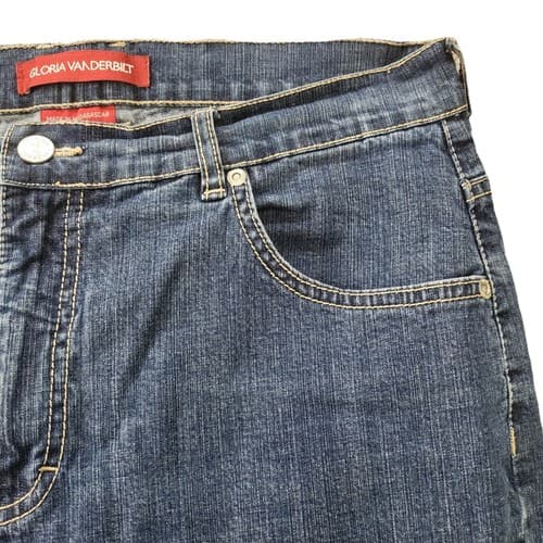 Gloria Vanderbilt Womens Jeans 12 Blue 30x22 Cropped Embroidered Bottom Edge - Thumbnail 9