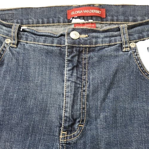 Gloria Vanderbilt Womens Jeans 12 Blue 30x22 Cropped Embroidered Bottom Edge - Thumbnail 8