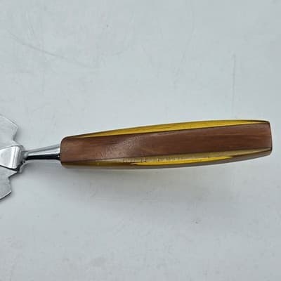 German Art Deco Cake Server Lifter with multicolor bakelite handle 1930’s Etched - Thumbnail 4