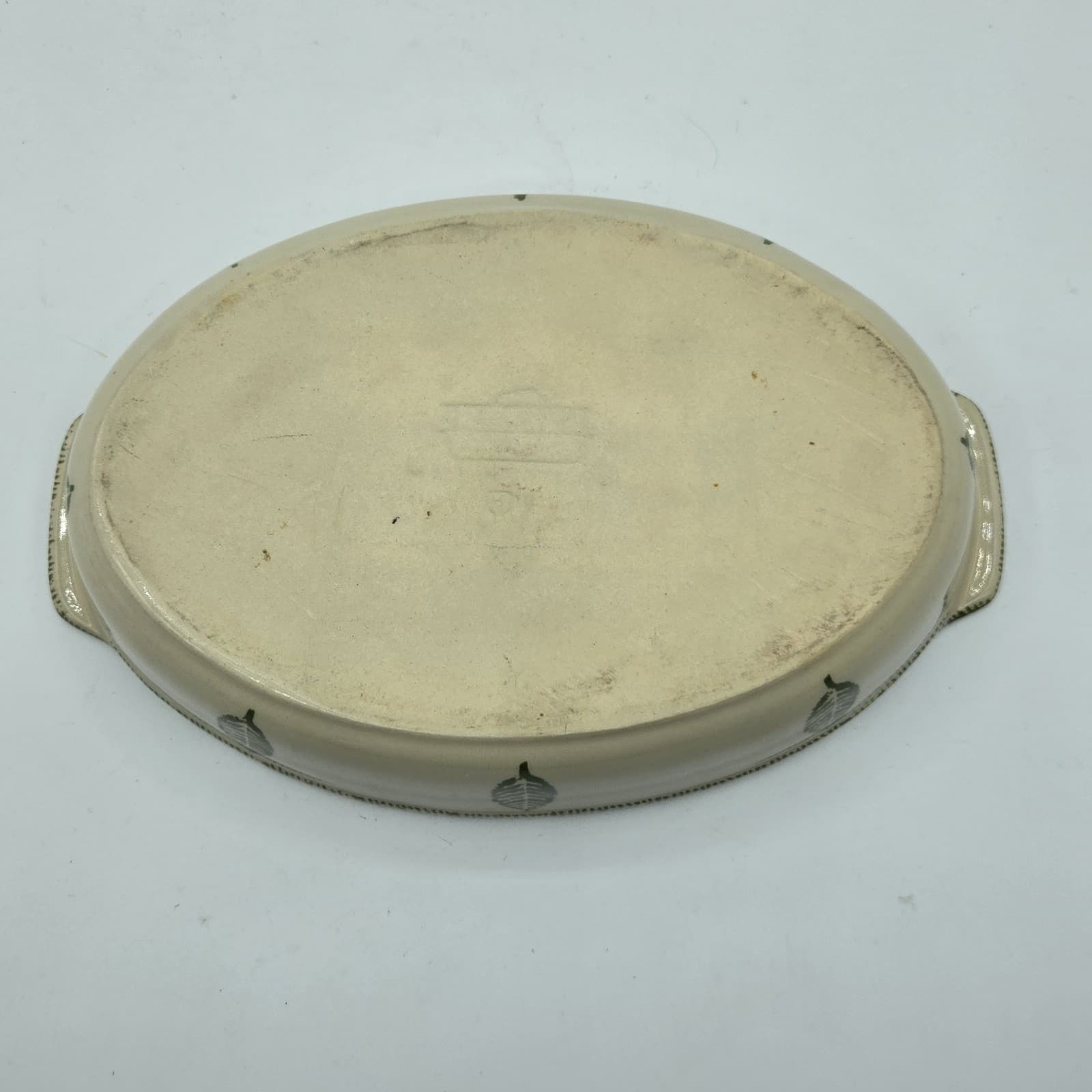 Grestel Stoneware Oval Open Casserole Baker Dish Leaves Pattern Portugal EUC - Thumbnail 6