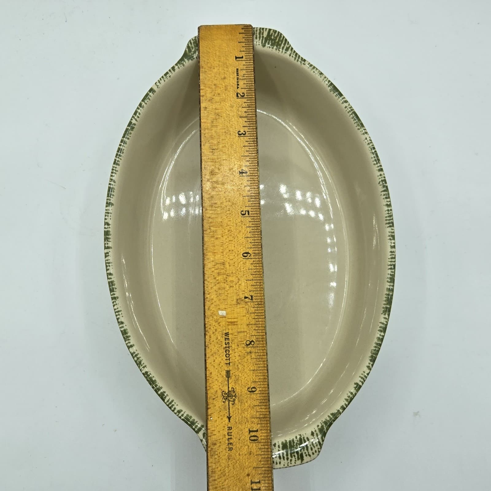 Grestel Stoneware Oval Open Casserole Baker Dish Leaves Pattern Portugal EUC - Thumbnail 8