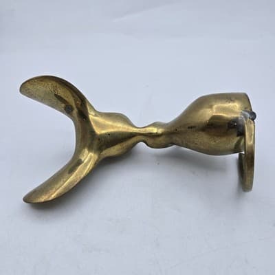 Vintage Solid Brass Mouse Big Ears & Long Tail Patina Paperweight 5.5" - Thumbnail 8