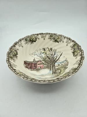 Johnson Brothers Friendly Village Bowl The Ice House 8" Vintage Iconic EUC - Thumbnail 2