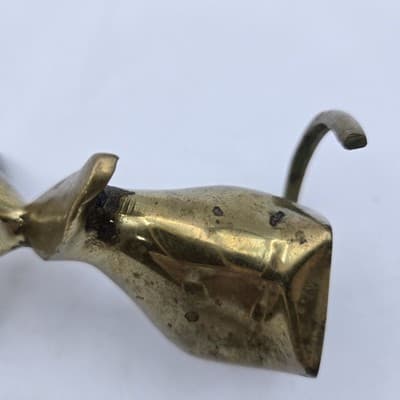 Vintage Solid Brass Mouse Big Ears & Long Tail Patina Paperweight 5.5" - Thumbnail 7