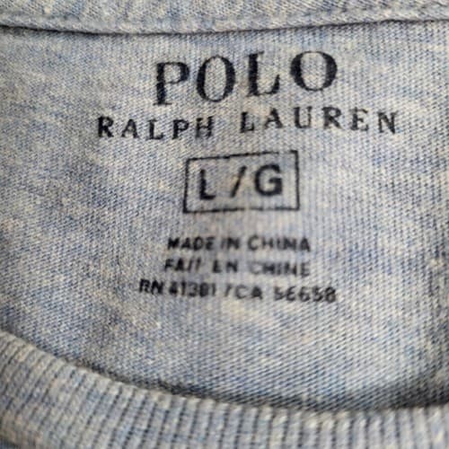POLO Ralph Lauren Mens Shirt Light Blue L Lightweight Classic Long Sleeve Tee - Thumbnail 5