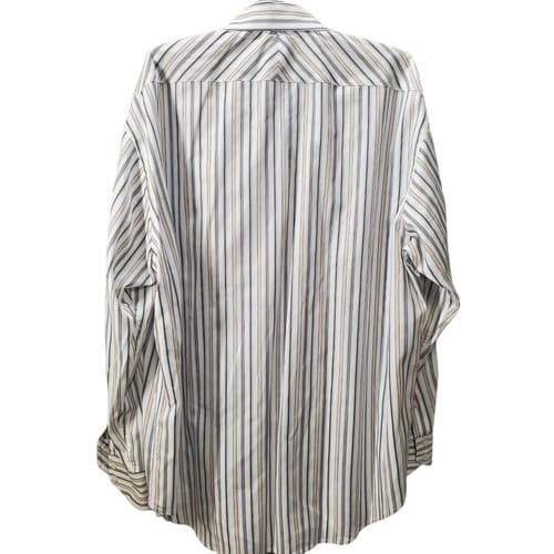 Johnson & Murphy Womens Blouse White XL Striped Menswear Office Tunic Length New - Thumbnail 3