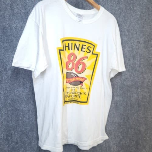 Pittsbugh Steelers Hines Ward 86 Tee Shirt L White Gold Graphics Gilden Cotton - Thumbnail 8