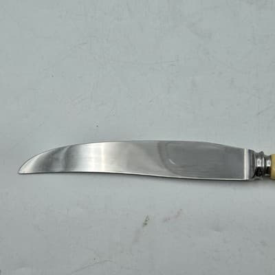 VTG Shefield Celluloid Cream Handle Steak Knives Stainless Steel English Made - Thumbnail 2