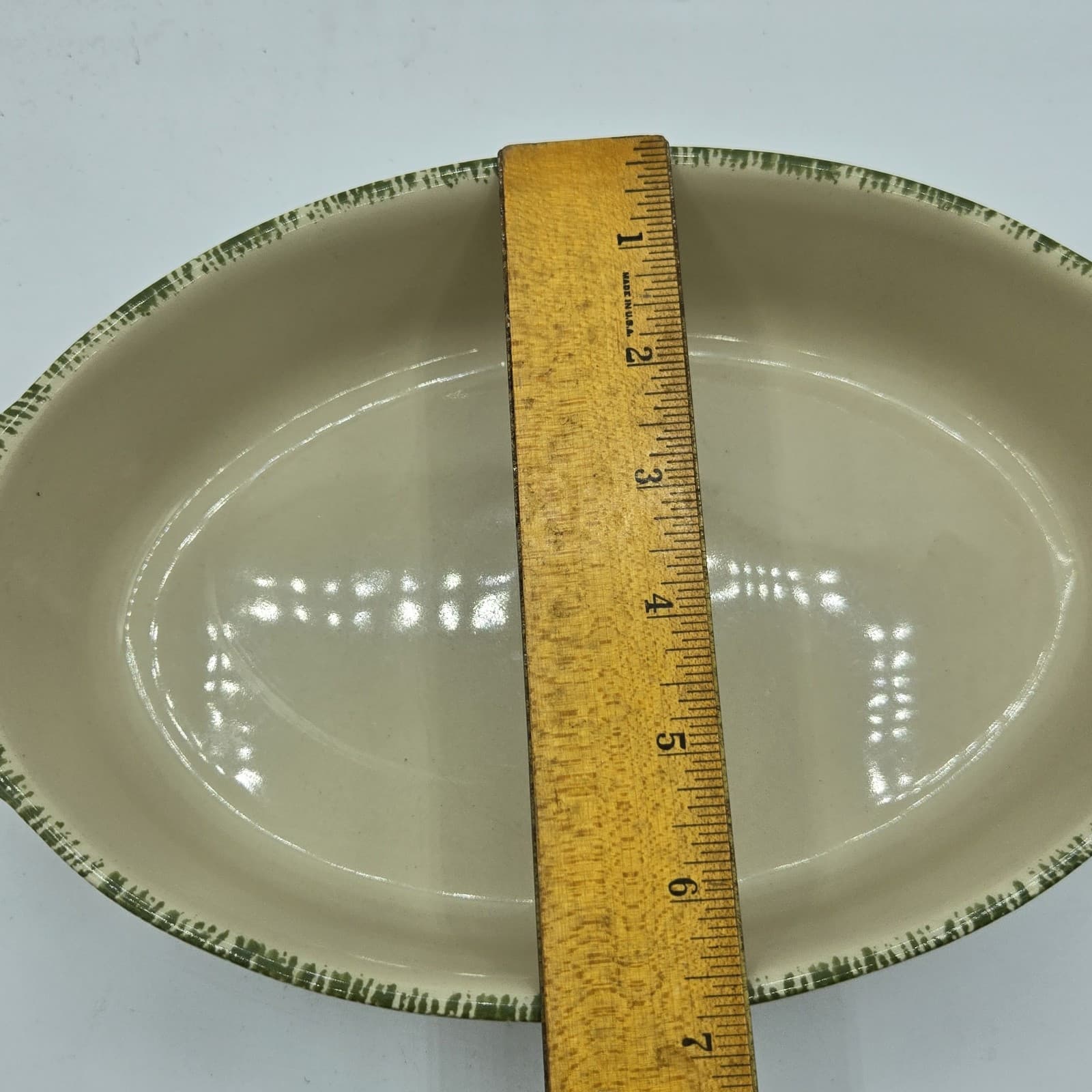 Grestel Stoneware Oval Open Casserole Baker Dish Leaves Pattern Portugal EUC - Thumbnail 9