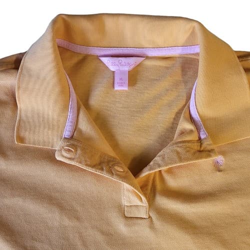 Lilly Pulitzer Womens Shirt Top Polo Orange XL Pima Cotton Spandex Golf Beach - Thumbnail 6