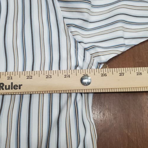 Johnson & Murphy Womens Blouse White XL Striped Menswear Office Tunic Length New - Thumbnail 8