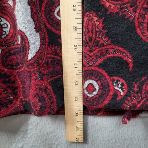 Susan Graver Womens Sweater XL Dark Red Paisley Tunic Cardigan Matched Pattern - Thumbnail 8