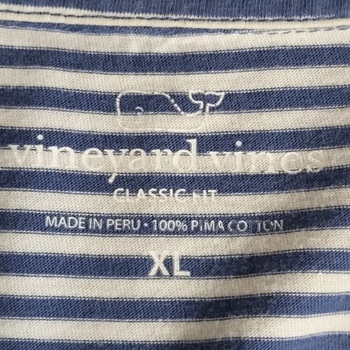 Vineyard Vines Mens Polo Shirt Blue White Stripe XL Pima Cotton Soft Comfortable - Thumbnail 8
