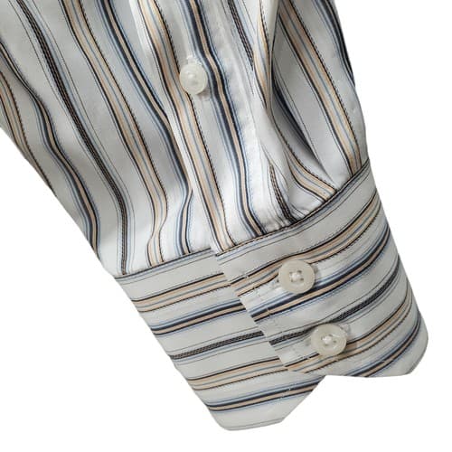 Johnson & Murphy Womens Blouse White XL Striped Menswear Office Tunic Length New - Thumbnail 4