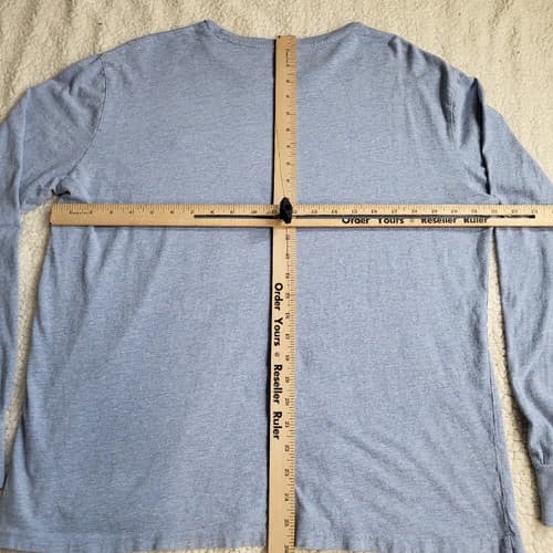 POLO Ralph Lauren Mens Shirt Light Blue L Lightweight Classic Long Sleeve Tee - Thumbnail 6