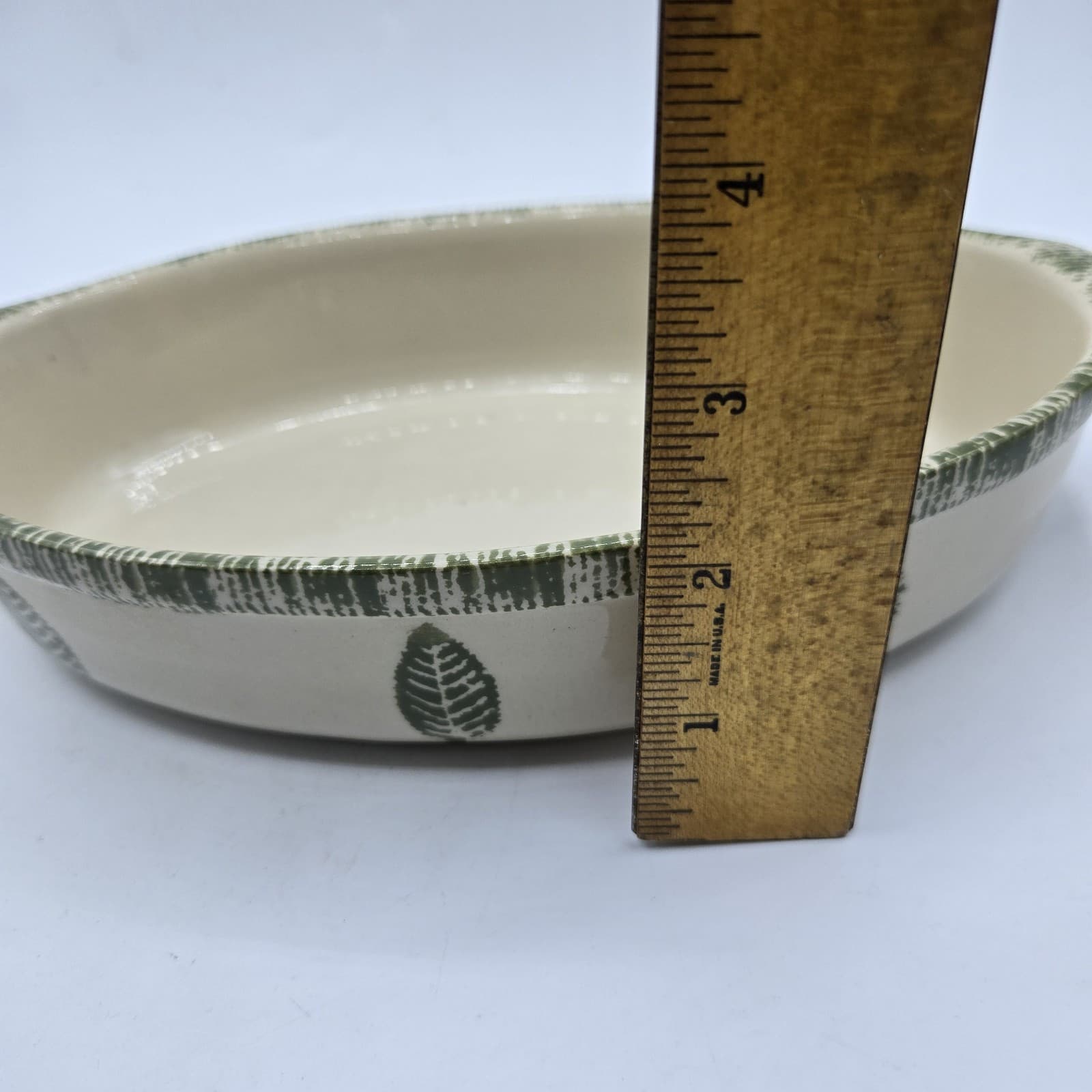 Grestel Stoneware Oval Open Casserole Baker Dish Leaves Pattern Portugal EUC - Thumbnail 10