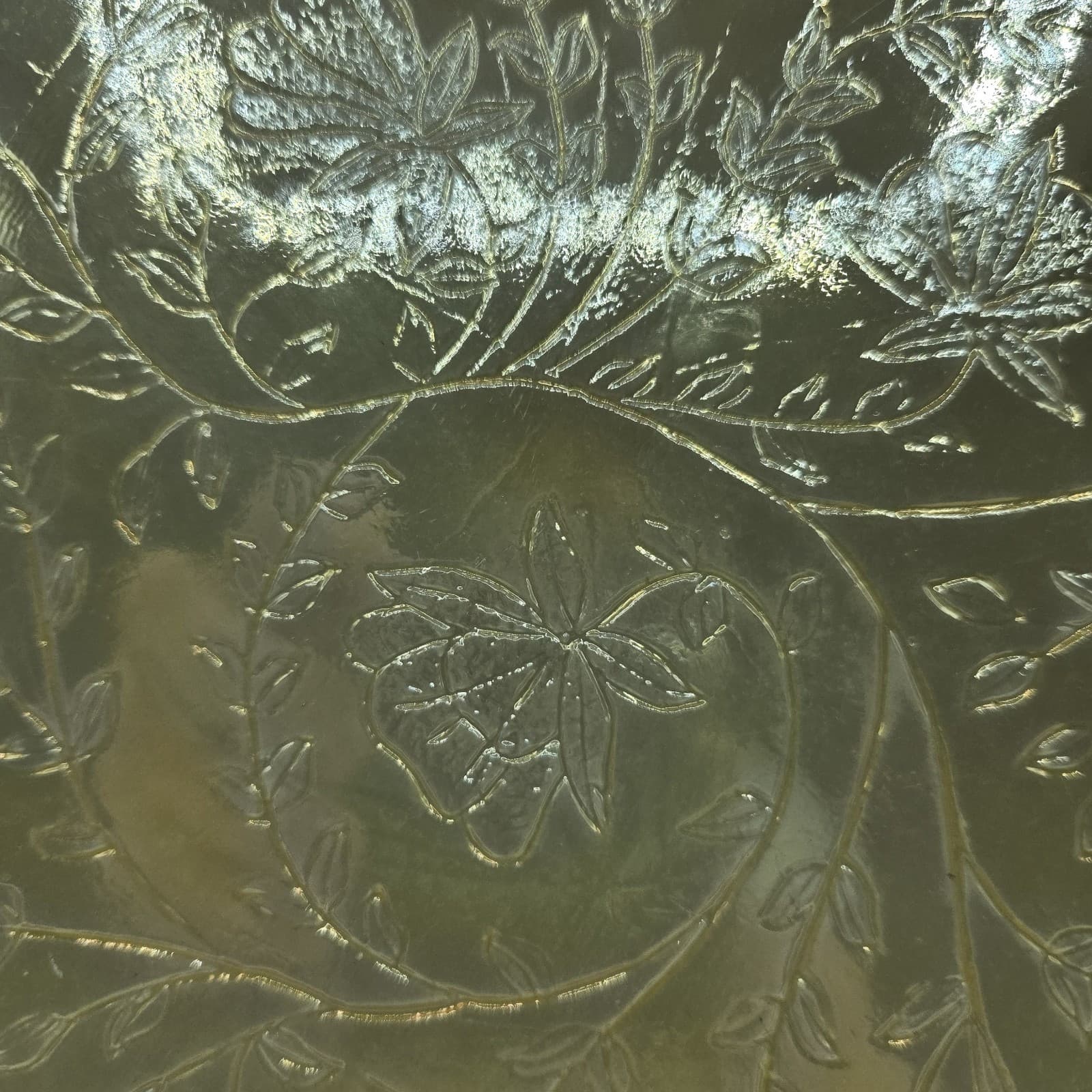 VTG Jeanette Glass Serving Platter Round Floragold Louisa Iridescent 13 1/2" - Thumbnail 5