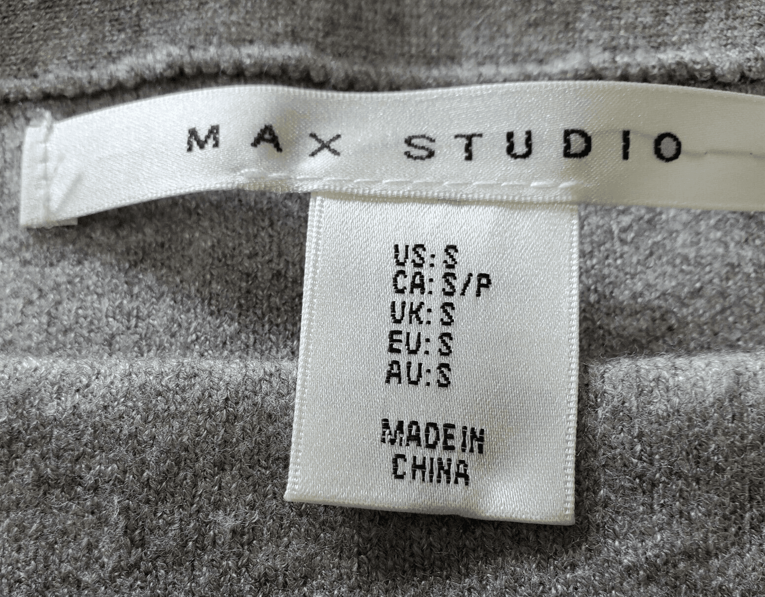 MAX STUDIO Womens Sweater Gray White S Long Cuffed Sleeve Viscose Blend Brushed - Thumbnail 5