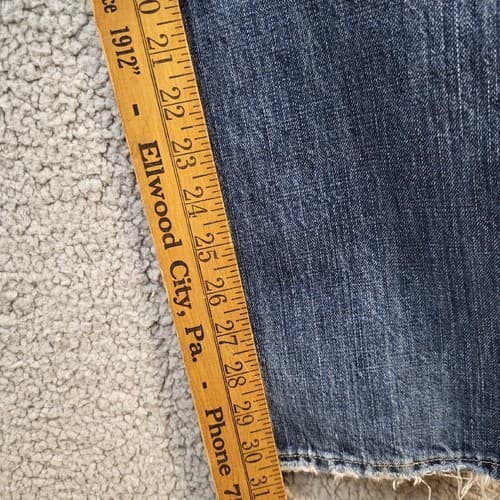 American Eagle Mens Jeans Blue 30x34 Medium Wash Distressed Straight Whiskering - Thumbnail 13