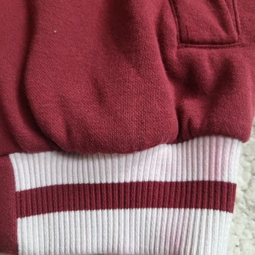 Vintage John Blair Mens Warm-up Jacket Large Burgandy Cotton Full Zip Roomy - Thumbnail 9