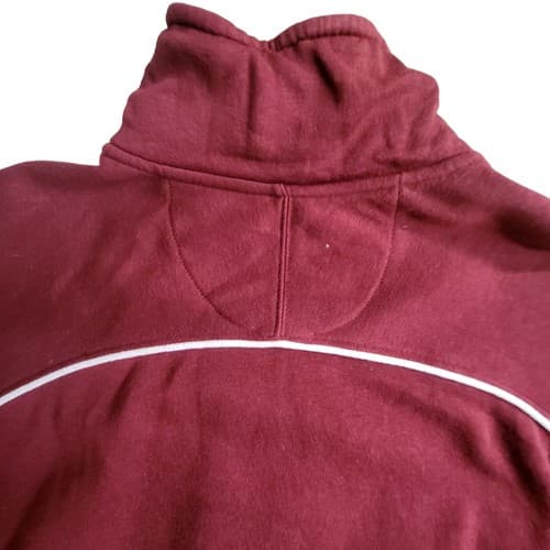 Vintage John Blair Mens Warm-up Jacket Large Burgandy Cotton Full Zip Roomy - Thumbnail 6
