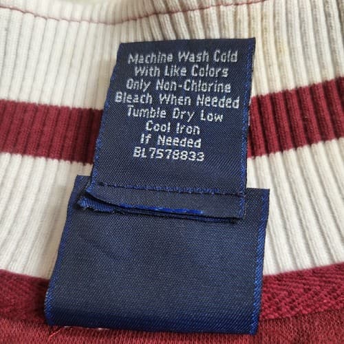 Vintage John Blair Mens Warm-up Jacket Large Burgandy Cotton Full Zip Roomy - Thumbnail 8