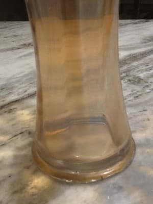 Vintage Imperial Glass Trumpet Vase Marigold Iridescent Morning Glory 8.5" - Thumbnail 9
