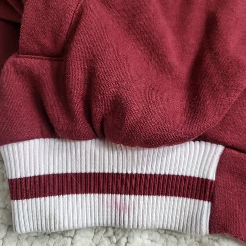 Vintage John Blair Mens Warm-up Jacket Large Burgandy Cotton Full Zip Roomy - Thumbnail 10