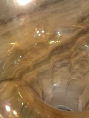 Vintage Imperial Glass Trumpet Vase Marigold Iridescent Morning Glory 8.5" - Thumbnail 7