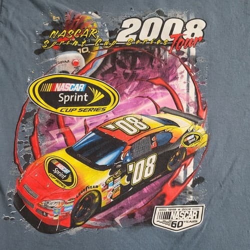 2008 NASCAR Mens Sprint Cup Series Tour 60th Anniversary Shirt Blue L T-Shirt - Thumbnail 3