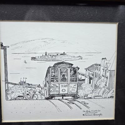 Diarmuid Harrington San Francisco Iconic Landmarks Artist Signed Matted Framed - Thumbnail 3