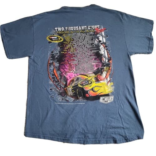 2008 NASCAR Mens Sprint Cup Series Tour 60th Anniversary Shirt Blue L T-Shirt - Thumbnail 2