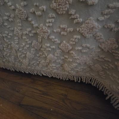 Vintage Light Pink Queen Chenille Bedspread 100% Cotton Full Fringe Made India - Thumbnail 2