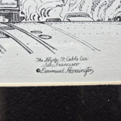 Diarmuid Harrington San Francisco Iconic Landmarks Artist Signed Matted Framed - Thumbnail 6