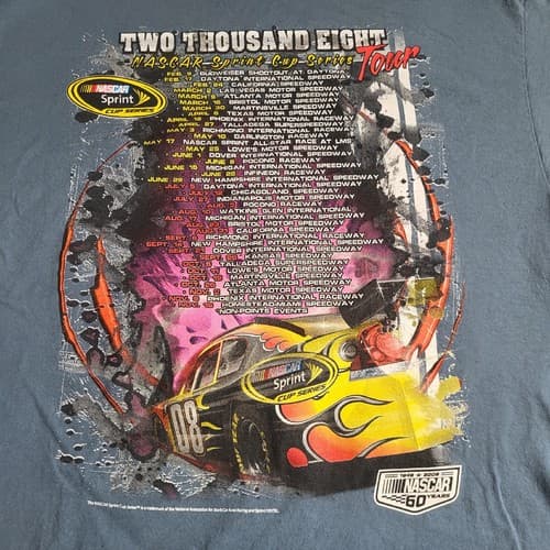 2008 NASCAR Mens Sprint Cup Series Tour 60th Anniversary Shirt Blue L T-Shirt - Thumbnail 5