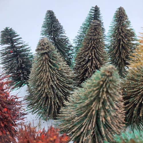 Vintage Mini Bottle Brush Trees Lot 24 Trees Green Red Gold 2-3" Tall Christmas - Thumbnail 6