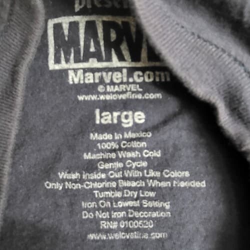 Marvel Avengers Assemble Adult Shirt L Black Tee Cotton Colorful Heros - Thumbnail 4